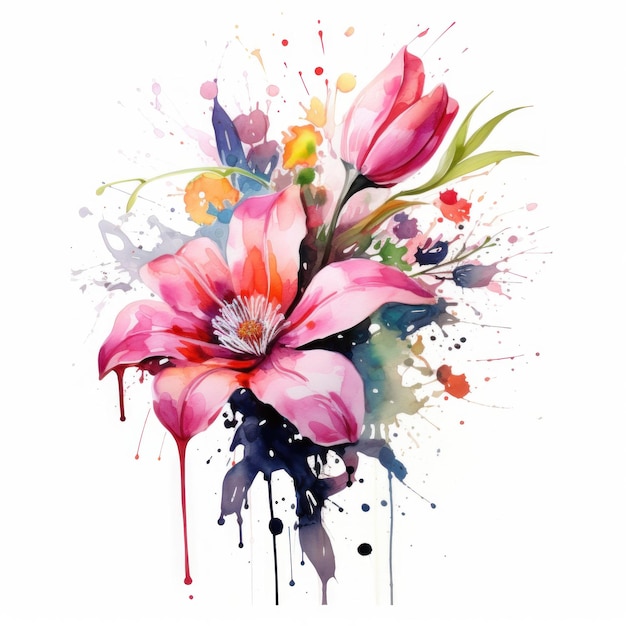 Novo desenho vetorial floral criativo de aquarela
