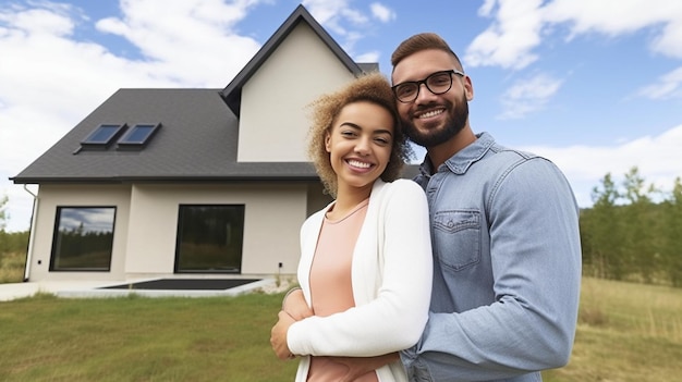 Novo lar sonho de casal feliz IA generativa