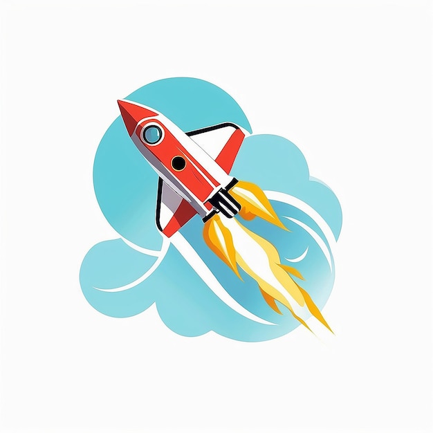 Foto novo projeto de negócios startup conceito de foguete de seo otimização de motores de busca ícone logotipo design