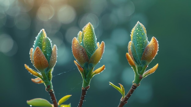 Novos brotos em uma planta símbolo de crescimento em close-up