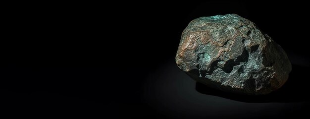 Npouite es una rara piedra natural preciosa en un fondo negro generado por la IA.