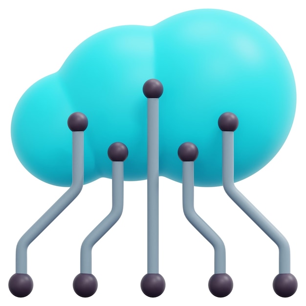 nube 3d render icono ilustración