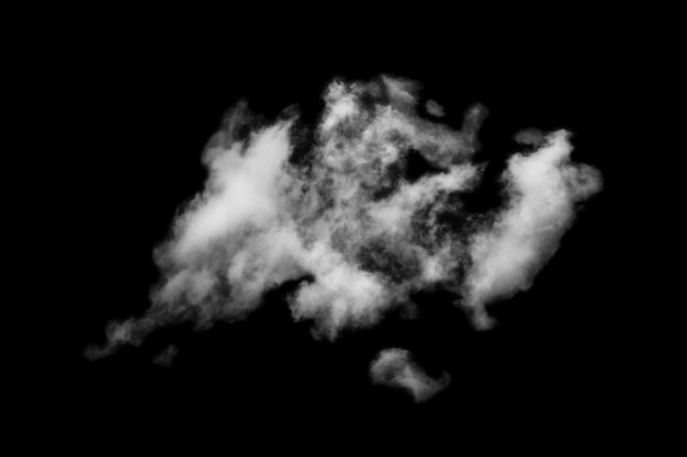 Nube aislada en fondo negro Humo texturizado Abstracto negro