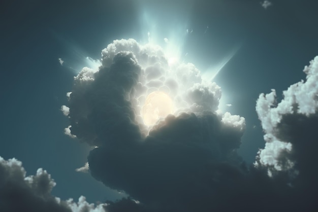 Nube blanca esponjosa contra el cielo azul para la naturaleza al aire libre clima clima