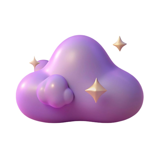 una nube blanca con estrellas doradas en ella