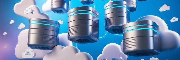 nube blanca con fondo azul Hosting tecnología de almacenamiento en nube y almacenamiento de datos en línea computación en nube