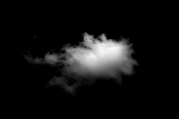 Foto nube blanca con fondo negro