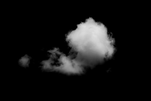 Foto nube blanca con fondo negro