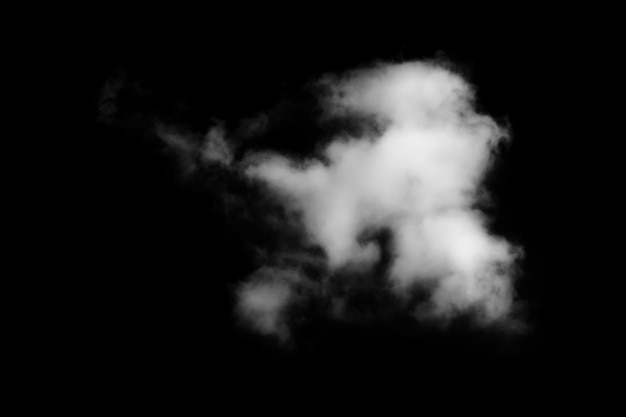 Foto nube blanca con fondo negro