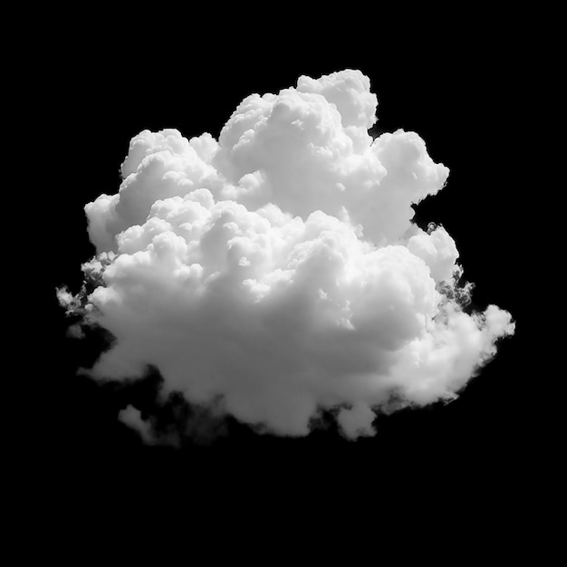 nube blanca sobre un fondo negro