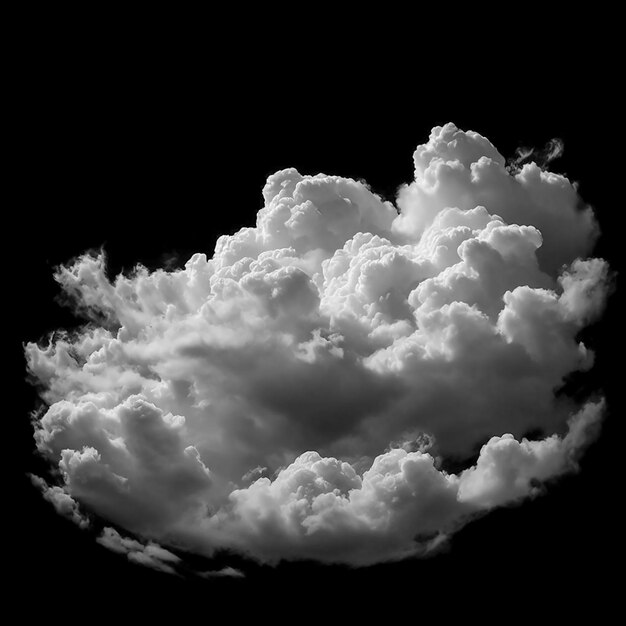 nube blanca sobre un fondo negro