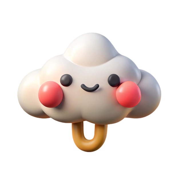 una nube con una cara y el número 3 en ella