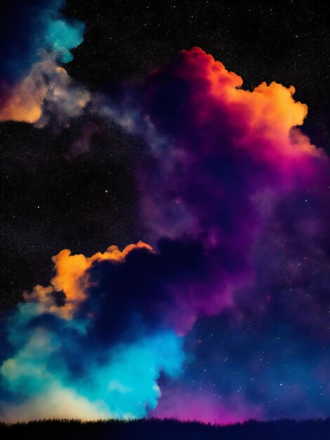 una nube de color arco iris se ve en el cielo