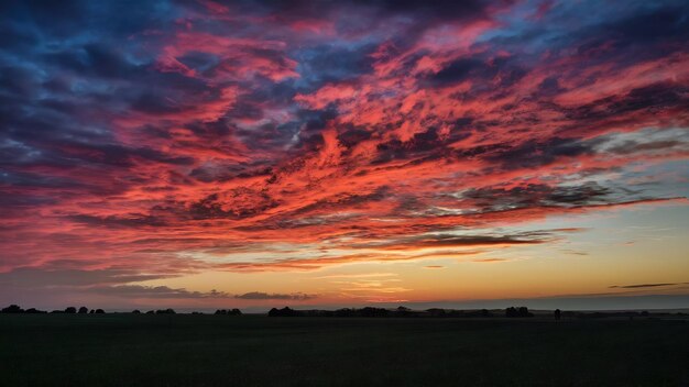 Nube de colores en el cielo al atardecer