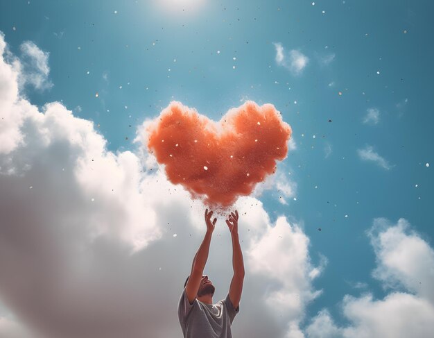 Nube de corazón en el cielo