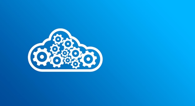 Foto nube de datos con engranajes