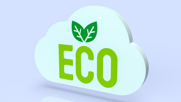 La nube eco para la representación 3d del concepto de ecología