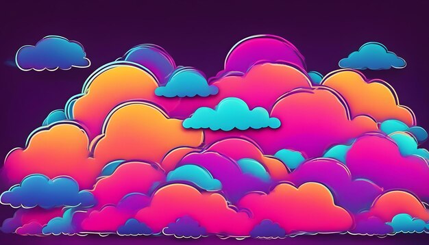 una nube en el fondo de color neón