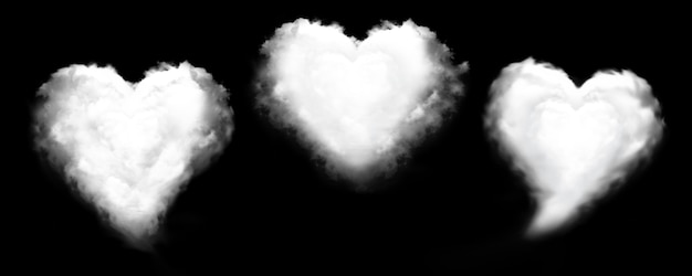 Nube en forma de corazón aislada.