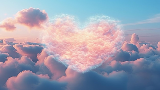 Foto una nube en forma de corazón en el cielo