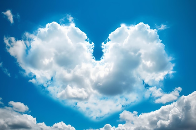 Una nube en forma de corazón en el cielo