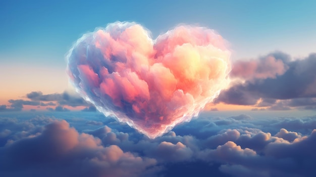 Nube en forma de corazón Ilustración AI GenerativexA