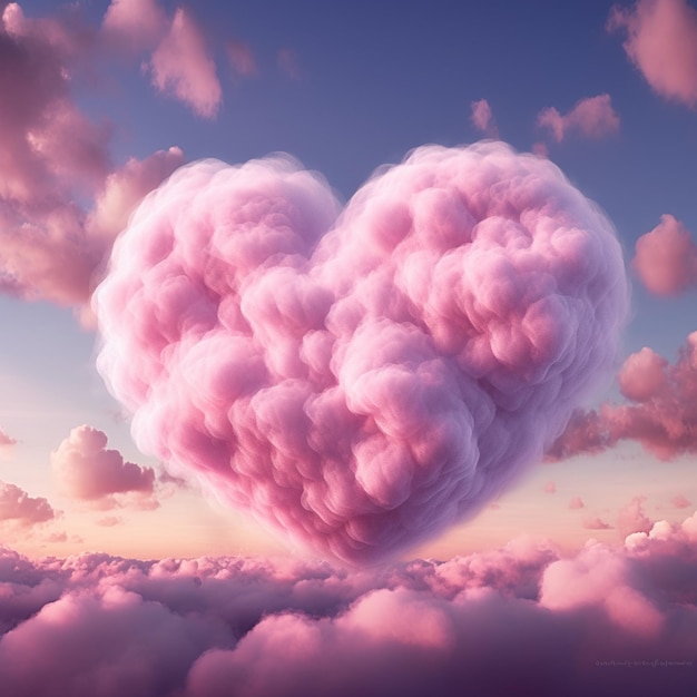 una nube en forma de corazón con las palabras amor en ella.