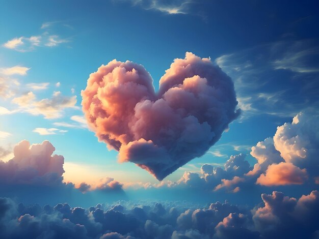 Foto nube en forma de corazón