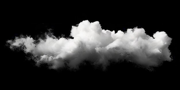 Foto nube de humo aislada sobre un fondo negro