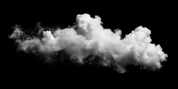 Foto nube de humo aislada sobre un fondo negro