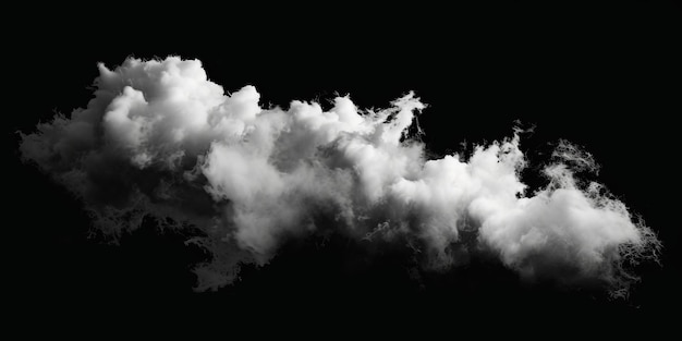 Foto nube de humo aislada sobre un fondo negro