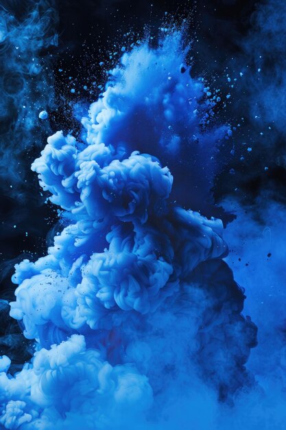 Nube de humo azul en el aire
