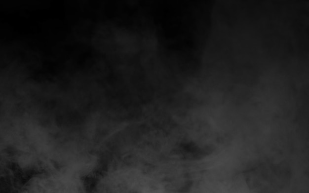 Nube de humo blanca con efecto de superposición en un fondo negro transparente Frontera realista con vector de niebla Ilustración de niebla humeante o vapor tóxico en el suelo Fenómeno meteorológico o condensación