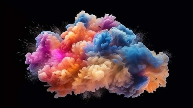 Una nube de humo de colores se lanza al aire.