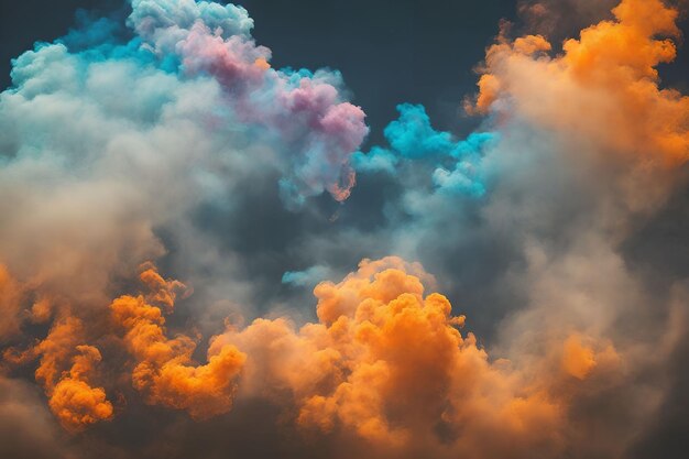 Foto nube de humo colorida abstracta en el arte generativo de aire de ai