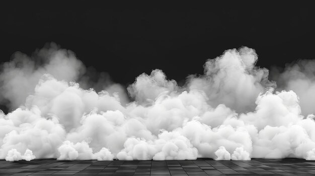 Foto nube de humo con efecto de superposición en un fondo transparente frontera de niebla con reflejo realista ilustración moderna de niebla humeante o vapor tóxico en el suelo fenómeno meteorológico o condensación