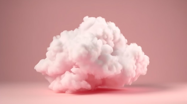 Una nube de humo rosa sobre un fondo rosa pastel Ai generativo