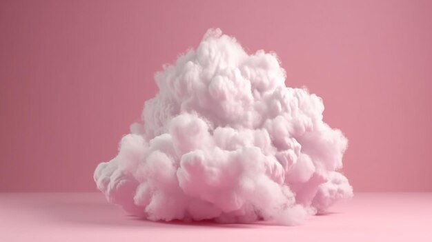 Nube de humo rosa sobre un fondo rosa