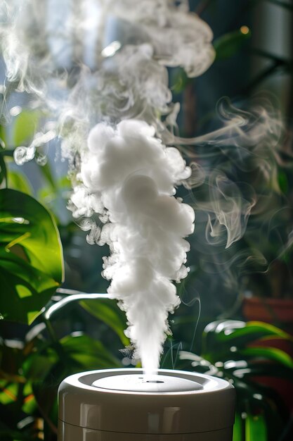 Foto una nube de humo está soplando en el viento