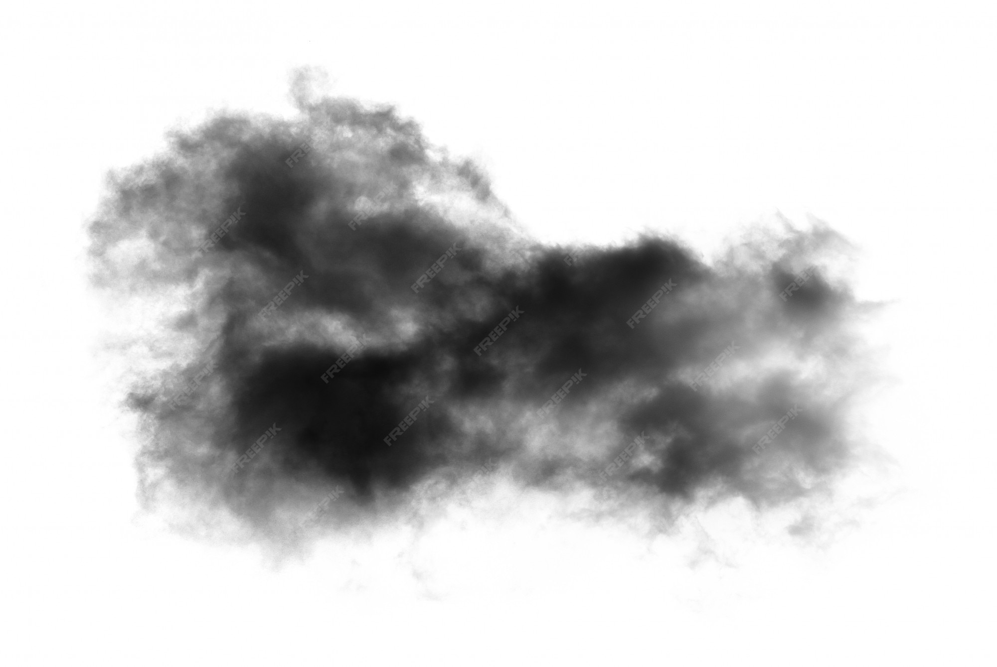 Nube negra con una capa de humo en la pared blanca Foto Premium