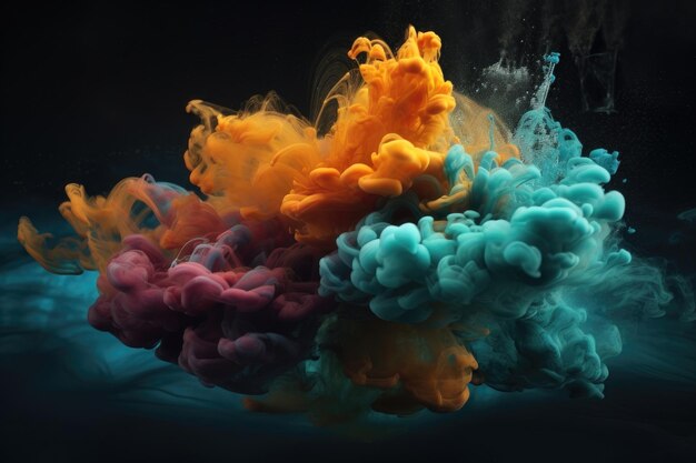 Nube de pigmento de color en agua generada por IA