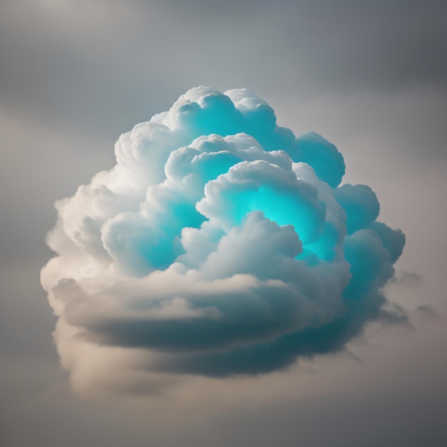 Foto una nube que tiene los colores azul y verde en ella