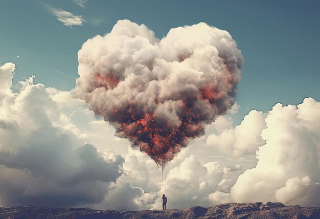 una nube que tiene forma de corazón