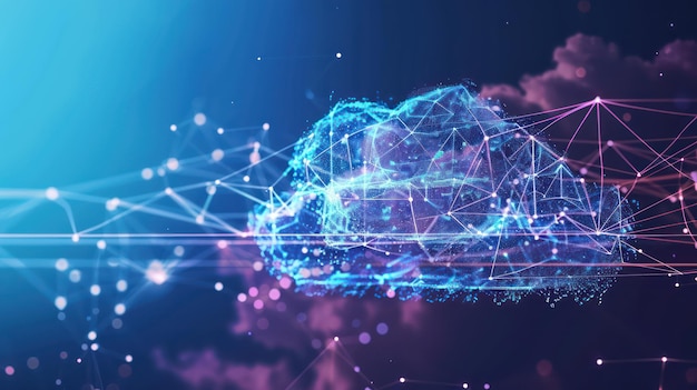 Nube y red Datos con ciencia y tecnología Concepto