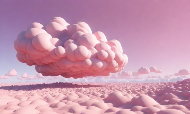 una nube rosa que está en el cielo