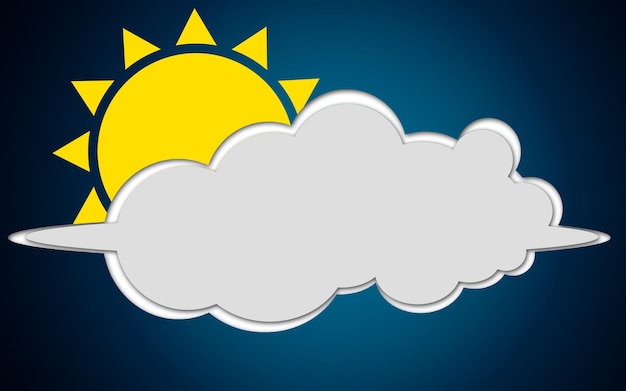 Nube y sol en cielo azul