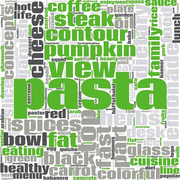 Foto nube de word de pasta