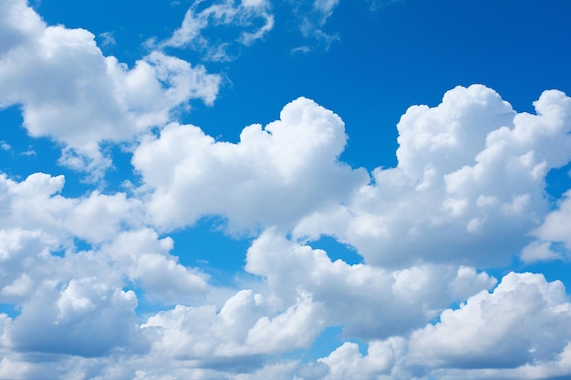 Nubes de algodón salpicando el cielo azul