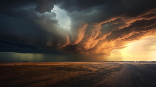 Foto las nubes de asperitas en el fondo.