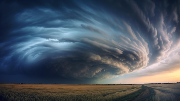 Foto las nubes de asperitas en el fondo.